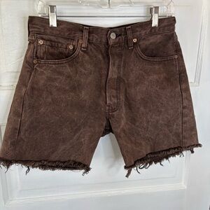 Vintage Cut Off European Levi's Brown Denim Label Detail